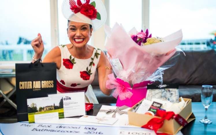 An excited lady wins the Ladies Day Style Competition