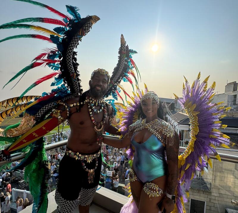 A couple in costume.