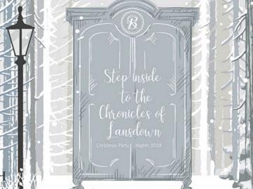 Promotional banner for christmas parties at Bath Racecourse.