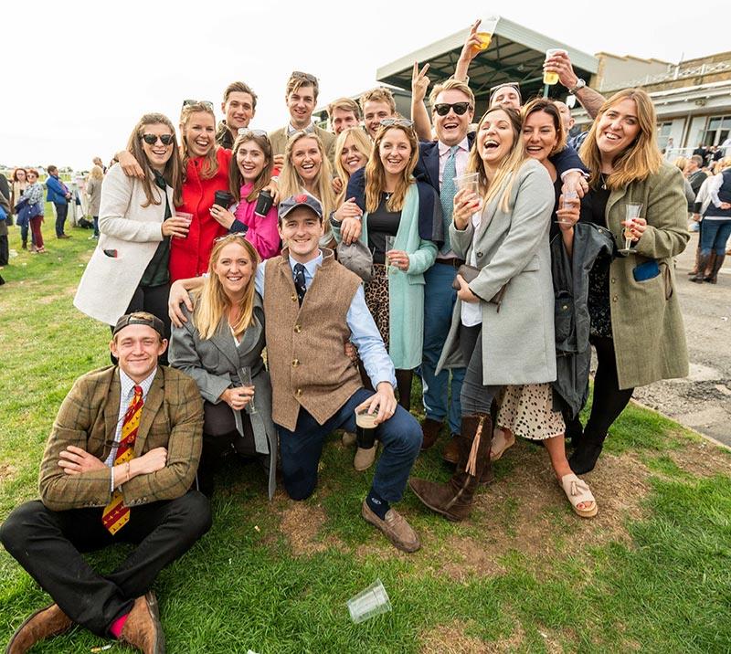 group of people at bath racecourse