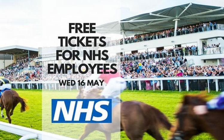 Promotional banner for a raceday ticket offer for NHS employees.