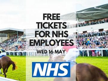 Promotional banner for a raceday ticket offer for NHS employees.