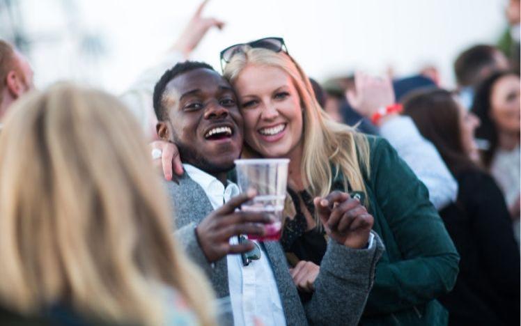 People enjoying a great day at the races at Bath Racecourse