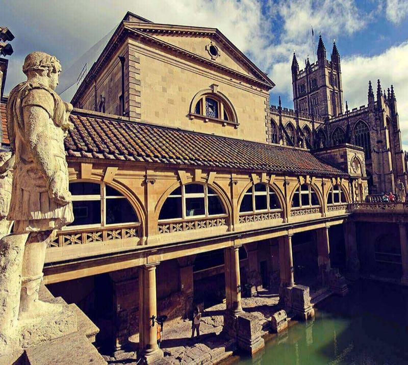 View of the interior of the Roman baths.