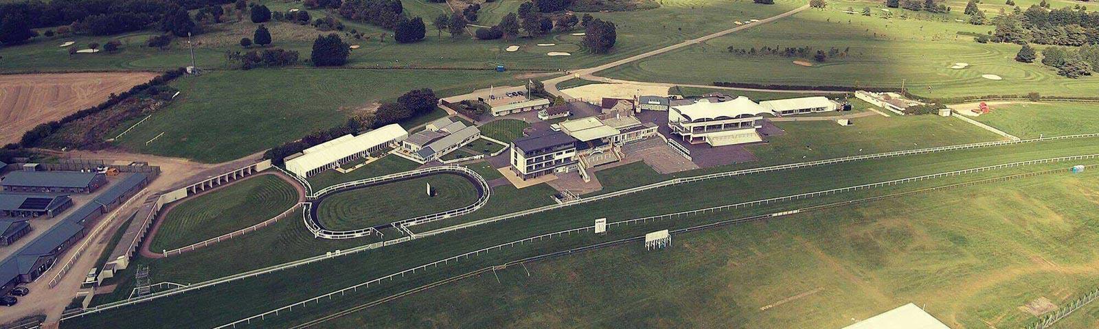 Aerial view of the Bath Racecourse.