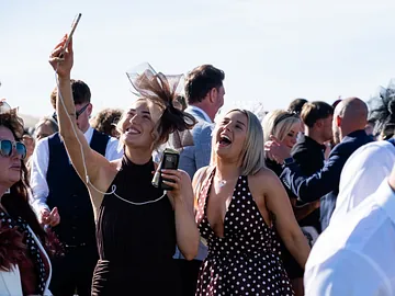 image of two girls taking a selfie at bath racecourse
